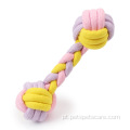 Candy Color Cotton Cotton Barbells mastigando brinquedos para cães